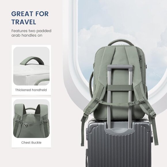 17.3 Inch Carry On Backpack Water Resistant Backpack Luggage Lightweight - Picture 6 of 7